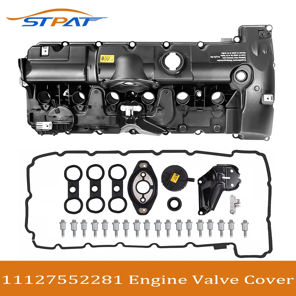 

STPAT Engine Valve Cover with Gasket & Bolts & Seals 11127552281 For BMW 128i 328i 528i 328xi 528xi 328i X3 X5 Z4 3.0L