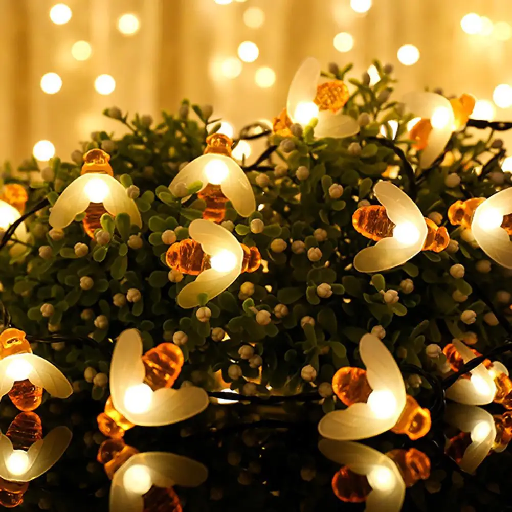 

Metermall Bee Shape Led Solar String Lights Energy Saving Outdoor Lights For Fence Lawn Patio Garden Decoration