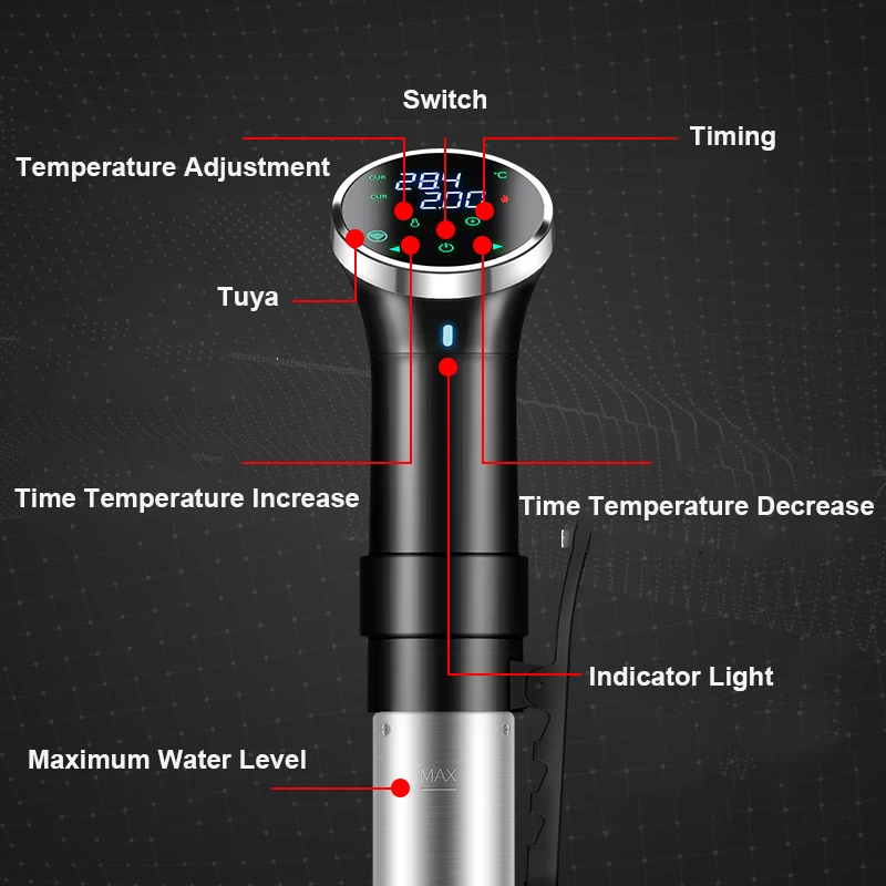 1100W WIFI Vacuum Sous Vide Cooker Immersion Circulator Accurate Cooking with LED Digital Display Tuya APP Slow Heater |