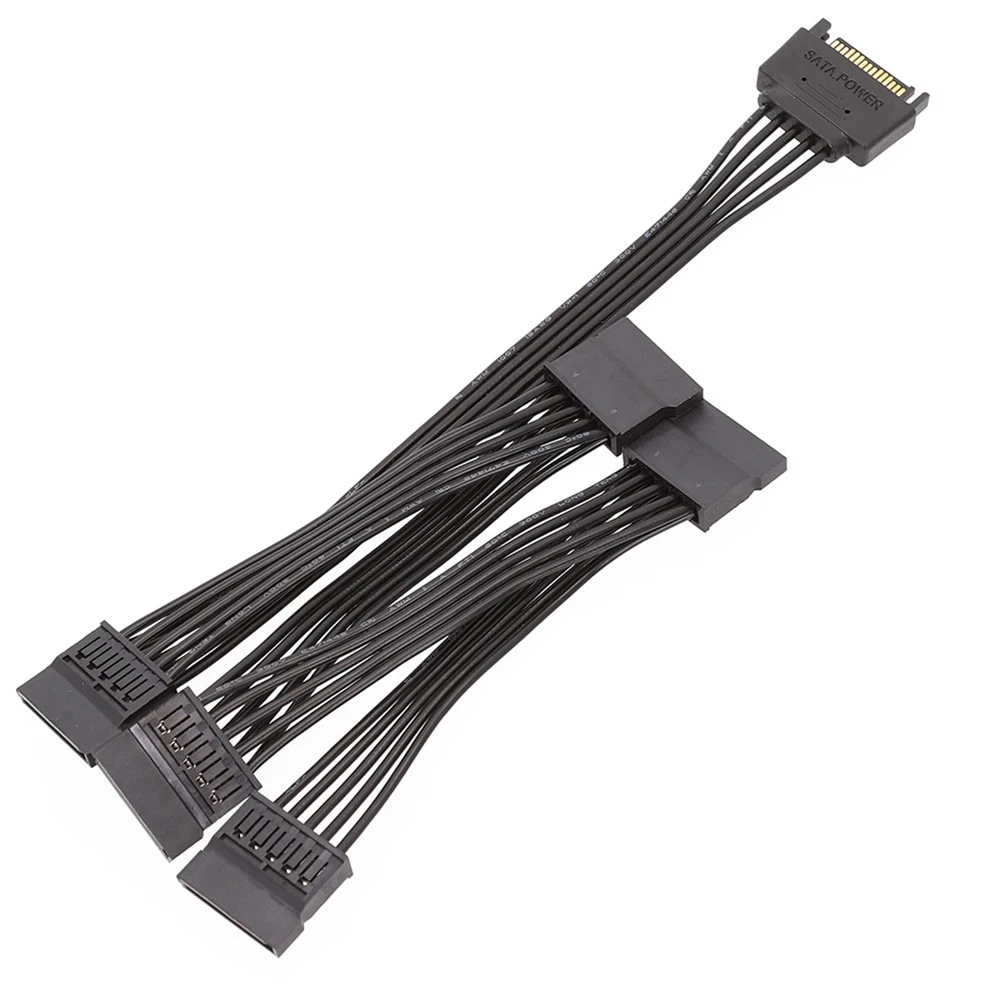 

15-контактный Удлинительный кабель SATA, кабель питания от 1 до 1, 2, 3, 4, 5, Удлинительный шнур, кабель для жесткого диска компьютера, интерфейс для...