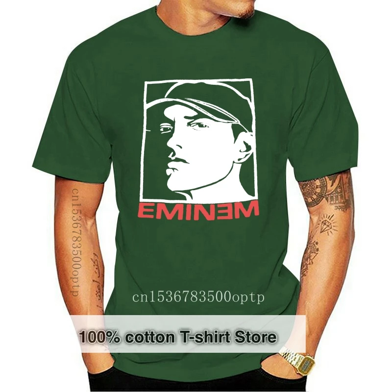 

Футболка Eminem концертная мужская с коротким рукавом, простая тенниска из хлопка в стиле хип-хоп, рэпер, маленький цвет, цвет черный/белый