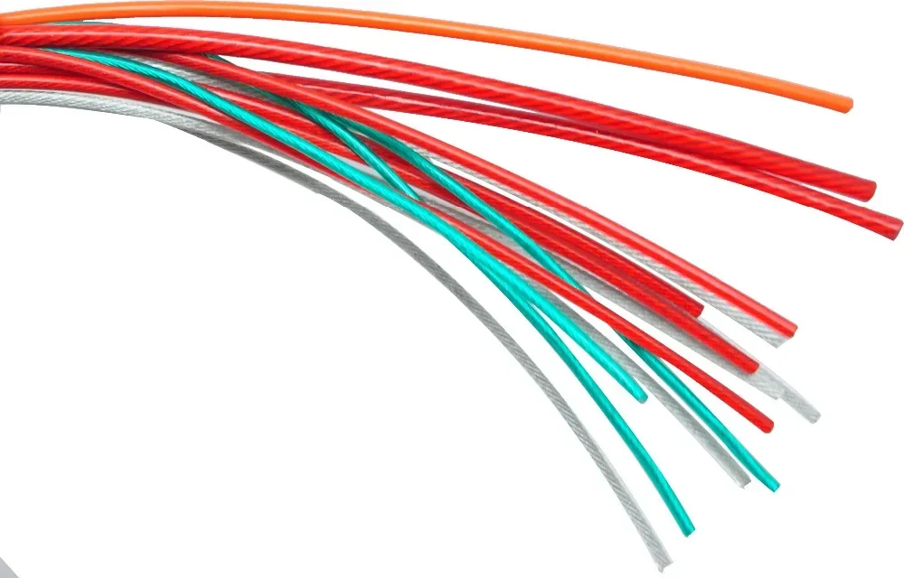 7x7/7x19 цветной кабель из оцинкованной стали с нейлоновым/ПВХ покрытием для