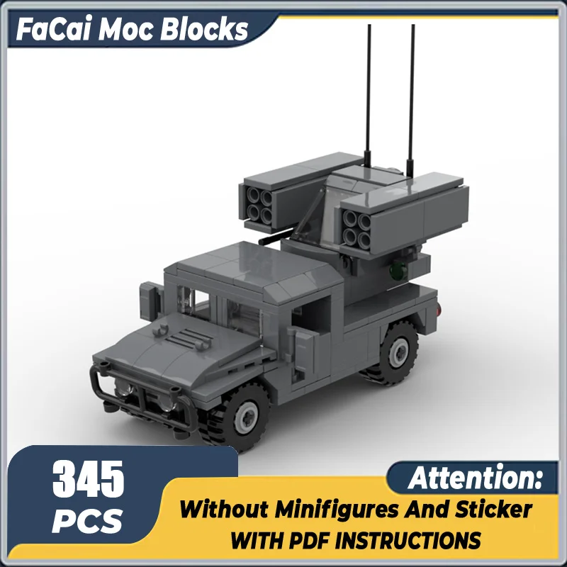 

Конструктор Moc, военные транспортные средства, модель HMMWV AN/TWQ-Avenger, технические кирпичи, сборка «сделай сам», игрушка в подарок