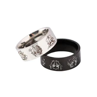 aroutty game genshin impact hu tao rings fashion charm cartoon figures stainless steel ring for women men cosplay jewelry gift