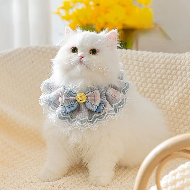 

Ошейник для кошек, шарф, украшение для домашних животных, украшение для собаки, ожерелье в клетку для колледжа, товары для домашних животных,...