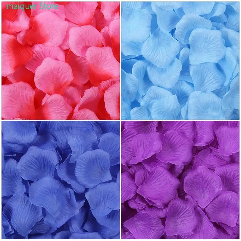 

100pcs Wedding Decoration Simulation Rose Colorful Scatter Confetti Silk Rose Petals Artificial Flower Wedding Accessories