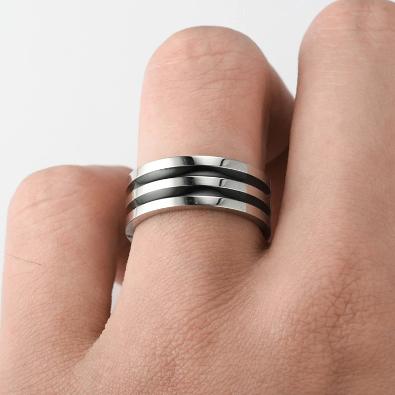Цветные мужские кольца из титановой стали нержавеющей простые модные ювелирные