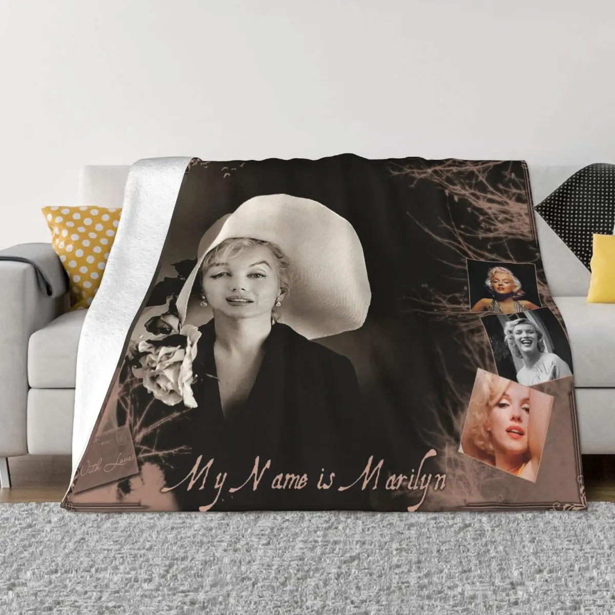 

Marilyn Monroe Sexy Star Blankets Fleece Print Multi-function Super Warm Throw Blankets for Sofa Outdoor Bedspreads