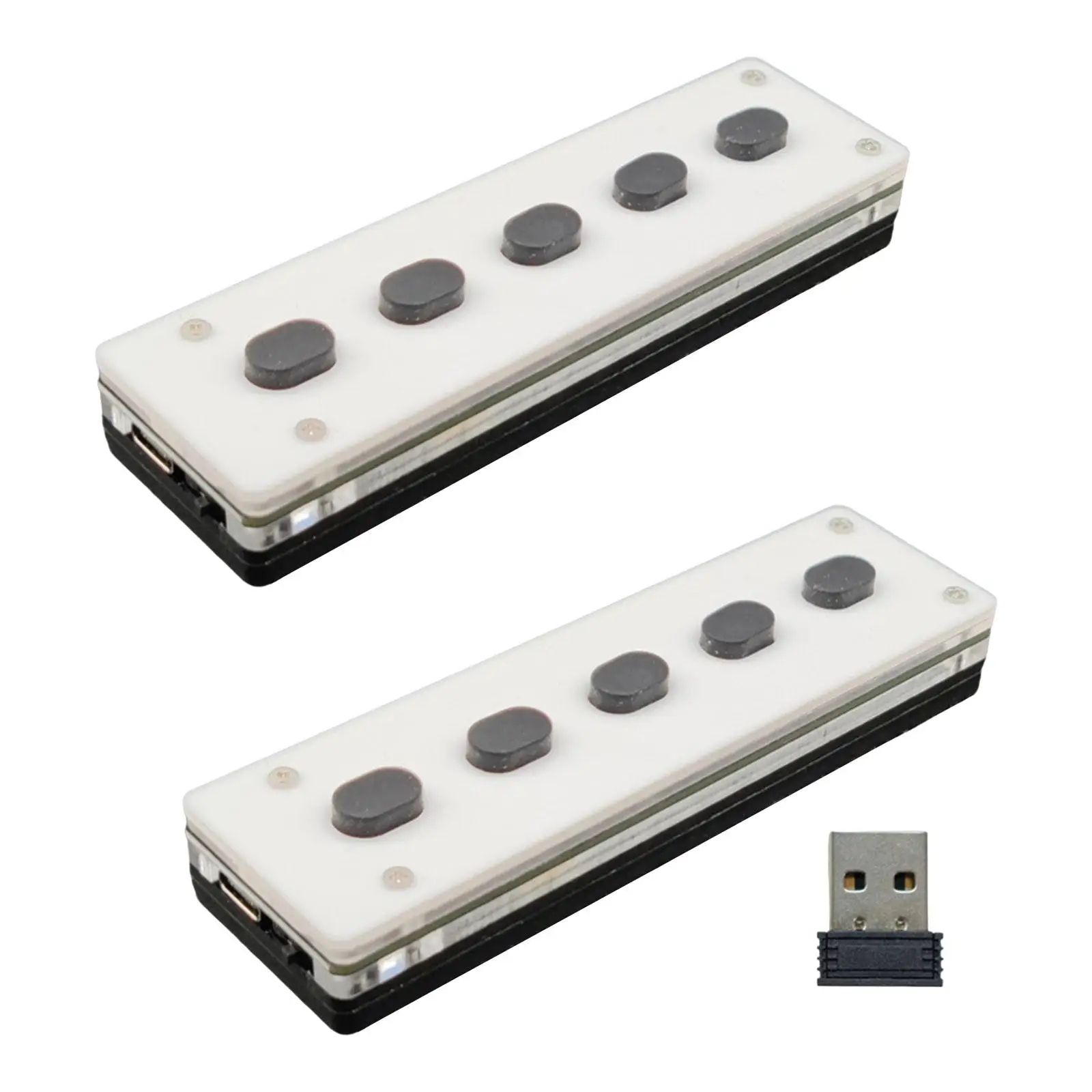 

Mini 5 Keys Programmable Keypad Cordless Gaming Keyboard for Production Line Testing Easily Install Universal Acrylic Shell