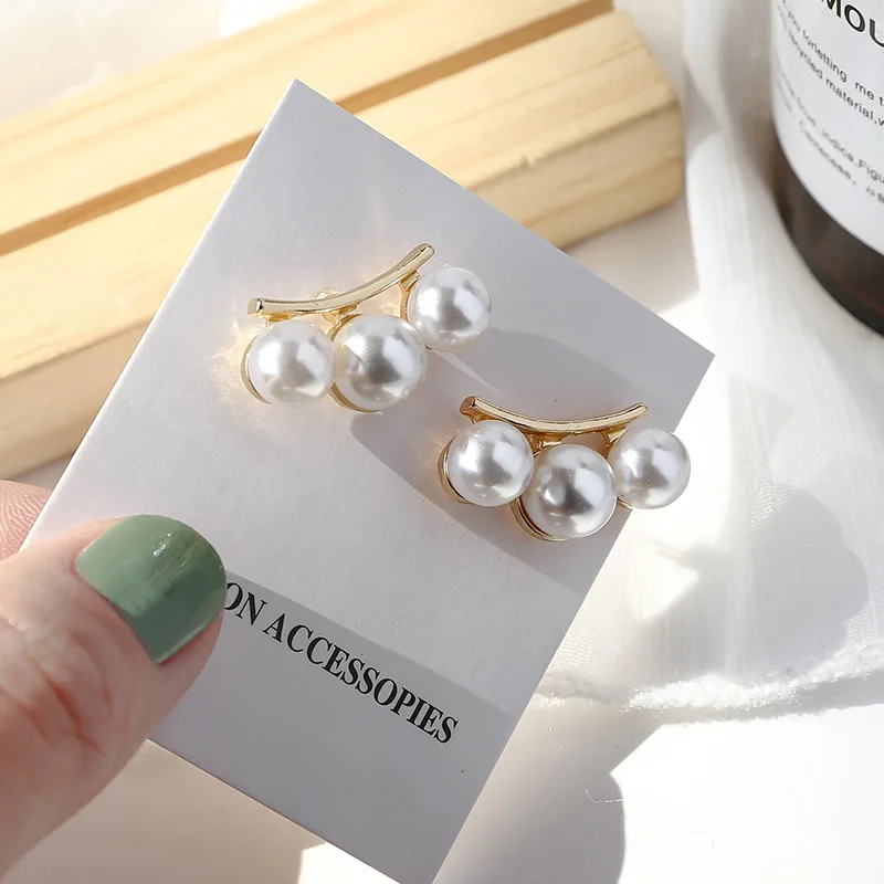 

Earrings Fashion Jewelry 2021 Stainless Steel Earrings Ladies Korean Fashion Temperament Sweet Pearl Everyday All-match Earrings