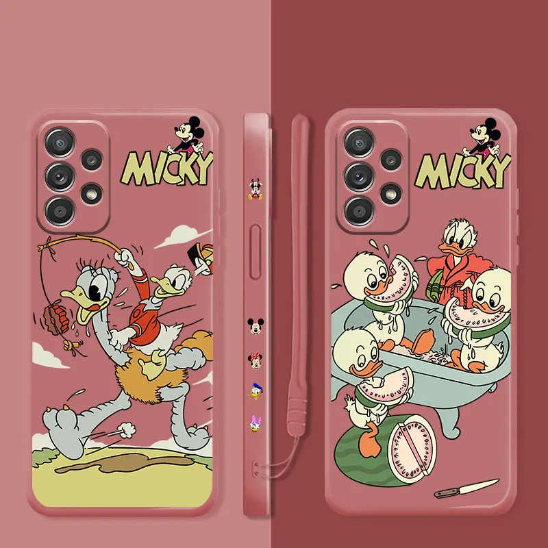 

Liquid Phone Case For Samsung Galaxy A73 A71 A72 A12 A21s A22 A23 A31 A32 A51 A52 A52s A53 A02s Disney Donald Duck HD&L Happy