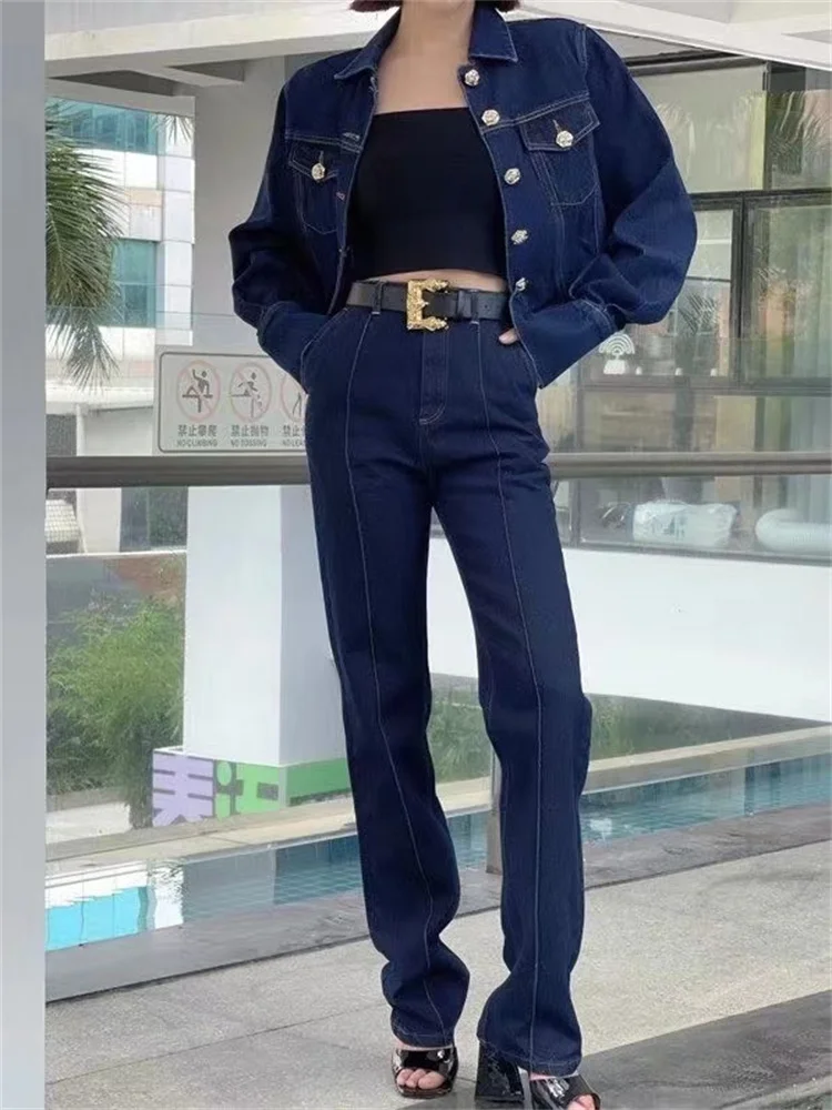 

Autumn and Winter New Slim Fit Jeans High Waist Bag Hip Trousers Ordinary Casual Commuting Loose Denim Trousers y2k Free Postage
