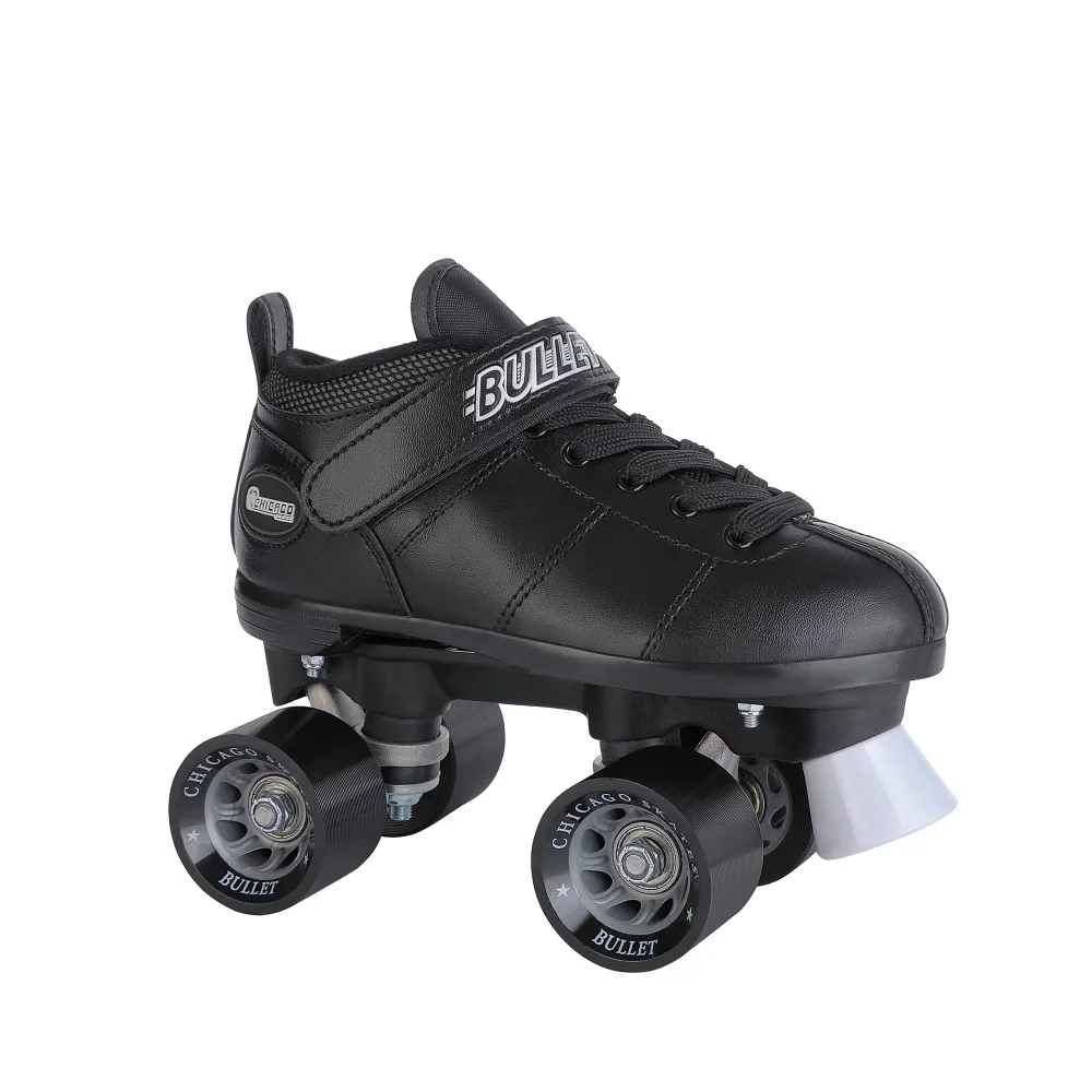 

Chicago Mens’ Bullet Speed Skates Black Classic Quad Roller Skate, Size 12