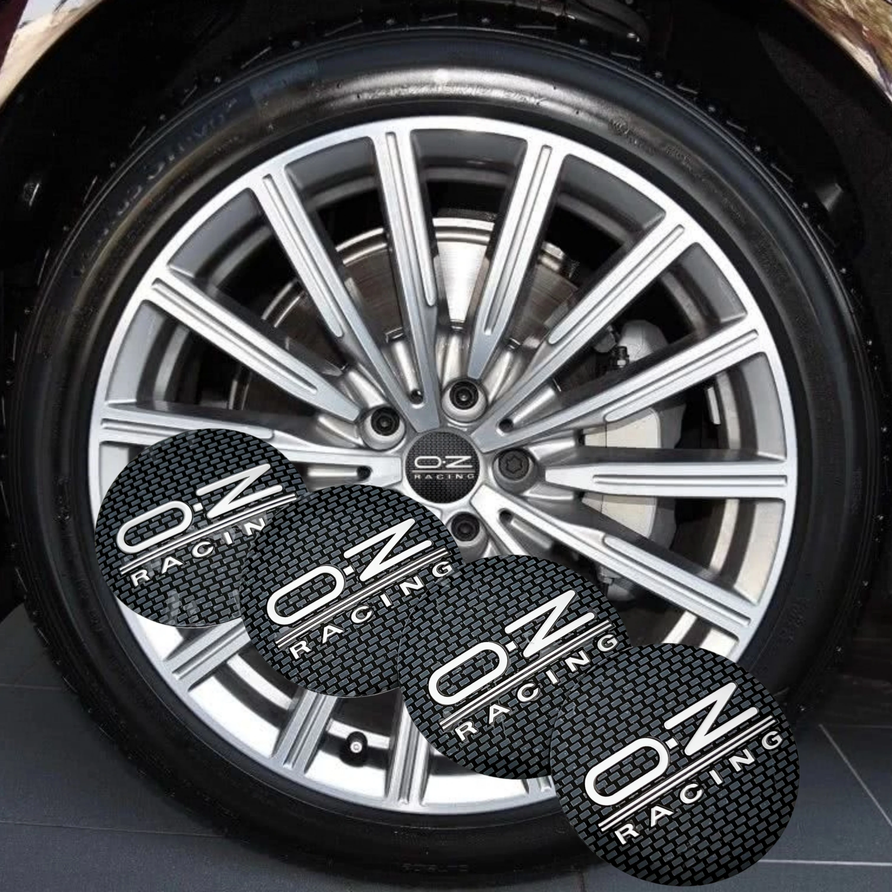 4 шт. 62 мм 3D OZ гоночный логотип автомобильные наклейки для колпачков центра колес