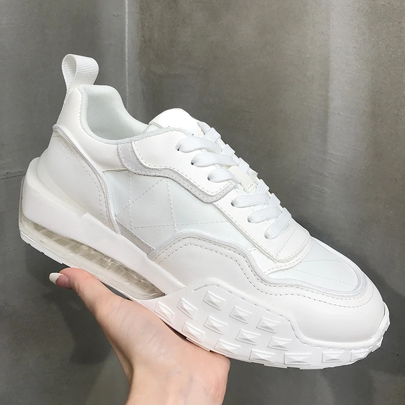 

Кроссовки мужские из натуральной кожи, повседневная спортивная обувь, легкая мягкая подошва, модные трендовые, белые