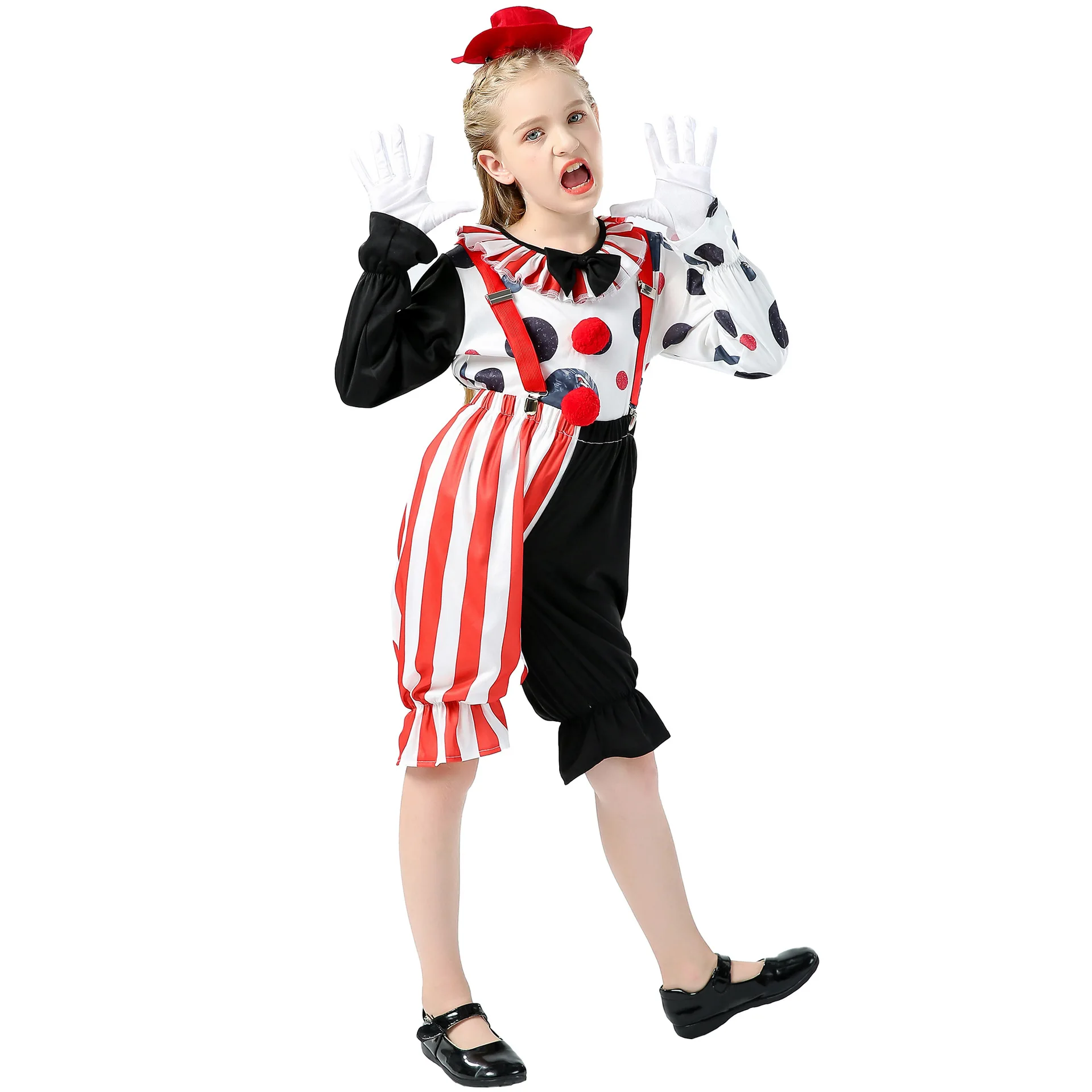 

Halloween Children's Clown Costumes Funny Stage Costumes Circus Clown Naughty Cosplay Clothing