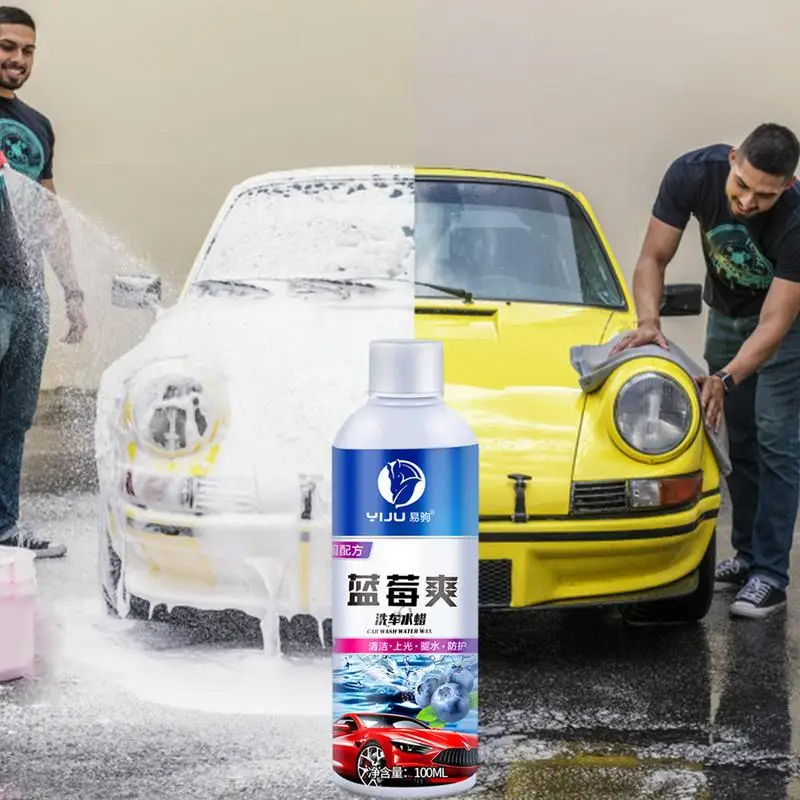 

Car Wash Shampoo 100ml Auto Water Cleaning Agent & Wax Formulated Coating Blueberry Cool Foam Shampoo For Car Wash Supplies