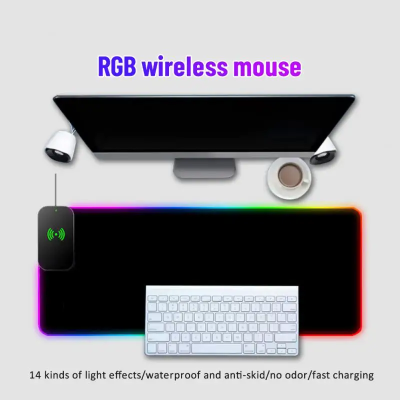 

X11 Mousepad Wireless Charging Mobile Phone Charger RGB Luminous Mouse Pad LED Light Gaming Mousepad Desktop PC Laptop Plate Mat