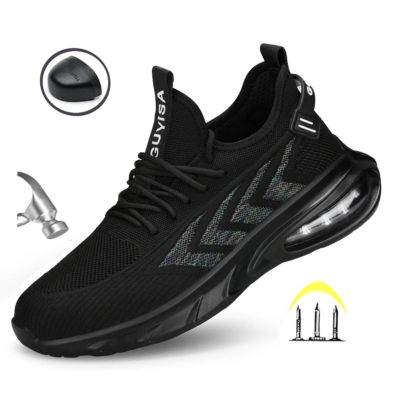 

Safety Shoe For Men Foot Protection Safety Boots Woman Safety Lightweight Work Shoes With Steel Nose Ladies Sneakers Men Boots