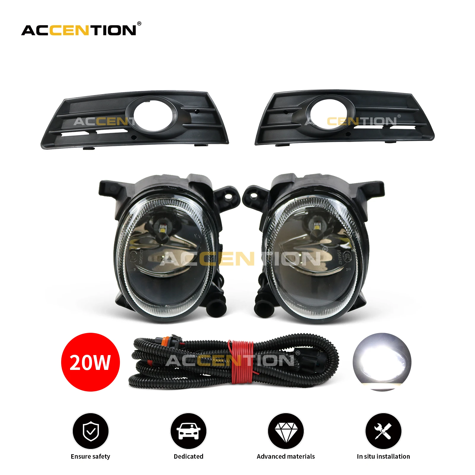 

Светодиодные противотуманные фары для VW Passat CC 2008 2009 2010 2011 2012, противотуманные фары с лампами, противотумансветильник ры, комплект крышек рад...