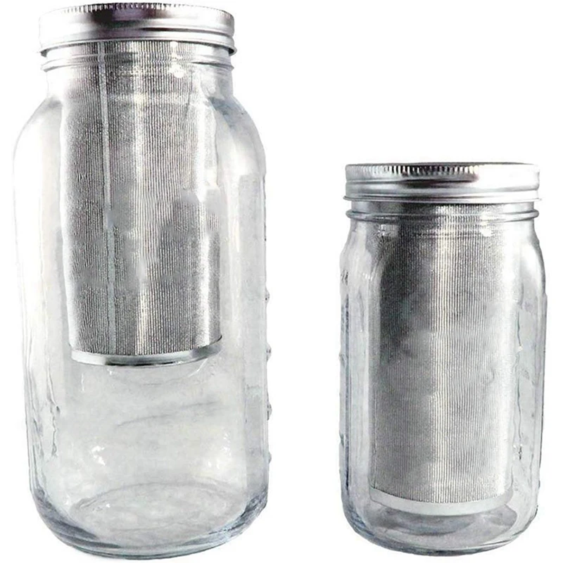 

2X Coffee Filtesr For Wide Mouth Mason Jar Stainless Steel Ultra Fine Mesh Tea