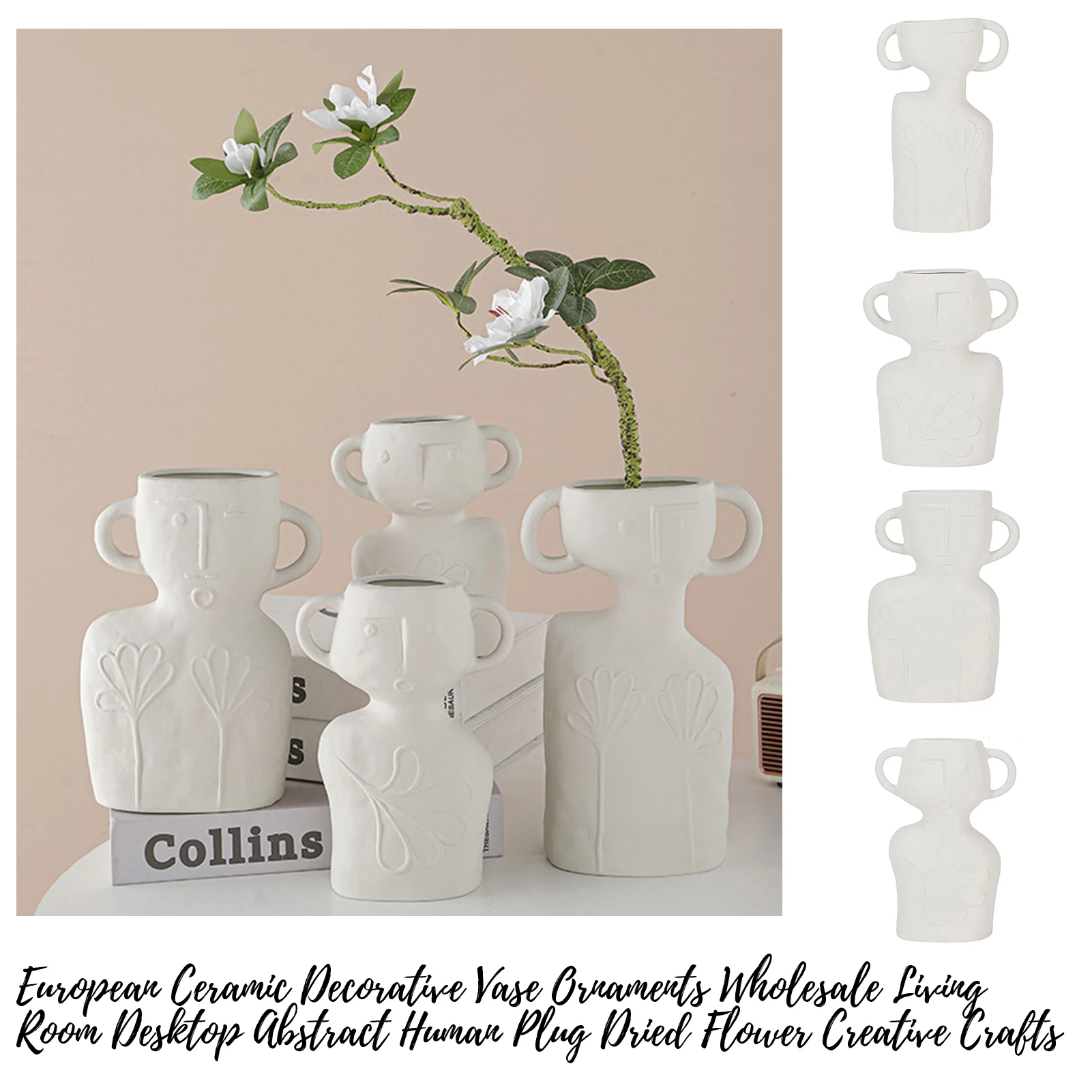 

Simple Ceramic Vase Ornament Hand-made Crafts Decoration For Home Bedroom