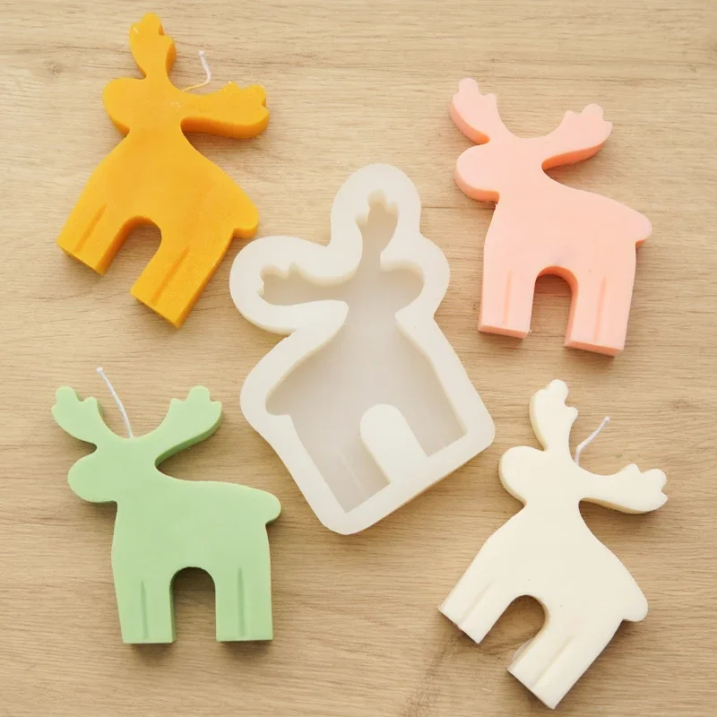 

Candle Molds Christmas Shape Handmade DIY Molds Christmas Deer Handmade Soap Plaster Aromatherapy Candle Making Silicone Molds