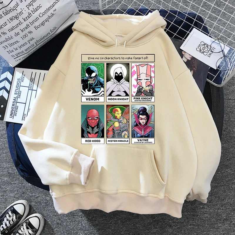 

Moon Knight Hoodies Marvel Kawaii Men's Cartoons Movie Harajuku Pullover Casual Clothes Super Hero Top Couple Hoodie Sweatshirts