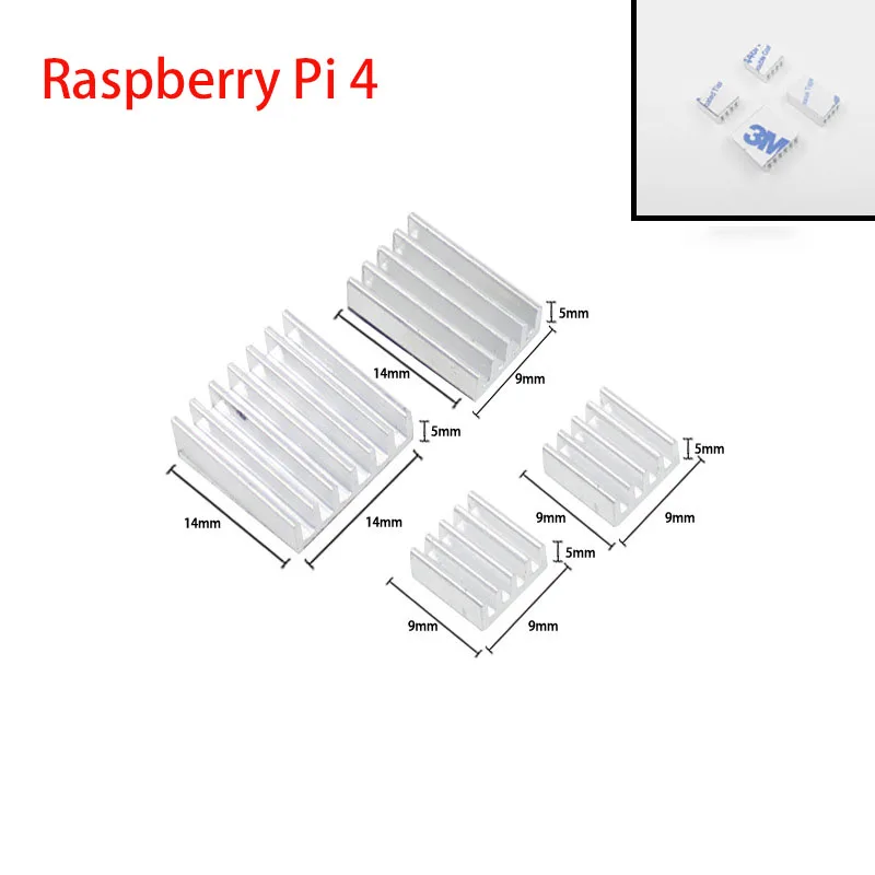 

120 PCS For Raspberry Pi 4B HeatSink Aluminum Cooler Radiator For Raspberry Pi 4 Model B Heatsinks For Raspberry Pi 4 Heat Sink