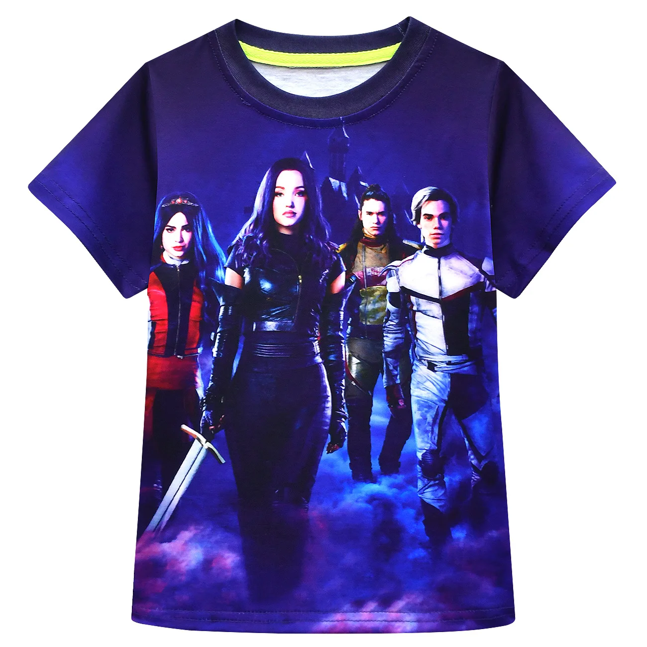 Футболка детская с коротким рукавом и круглым вырезом принтом