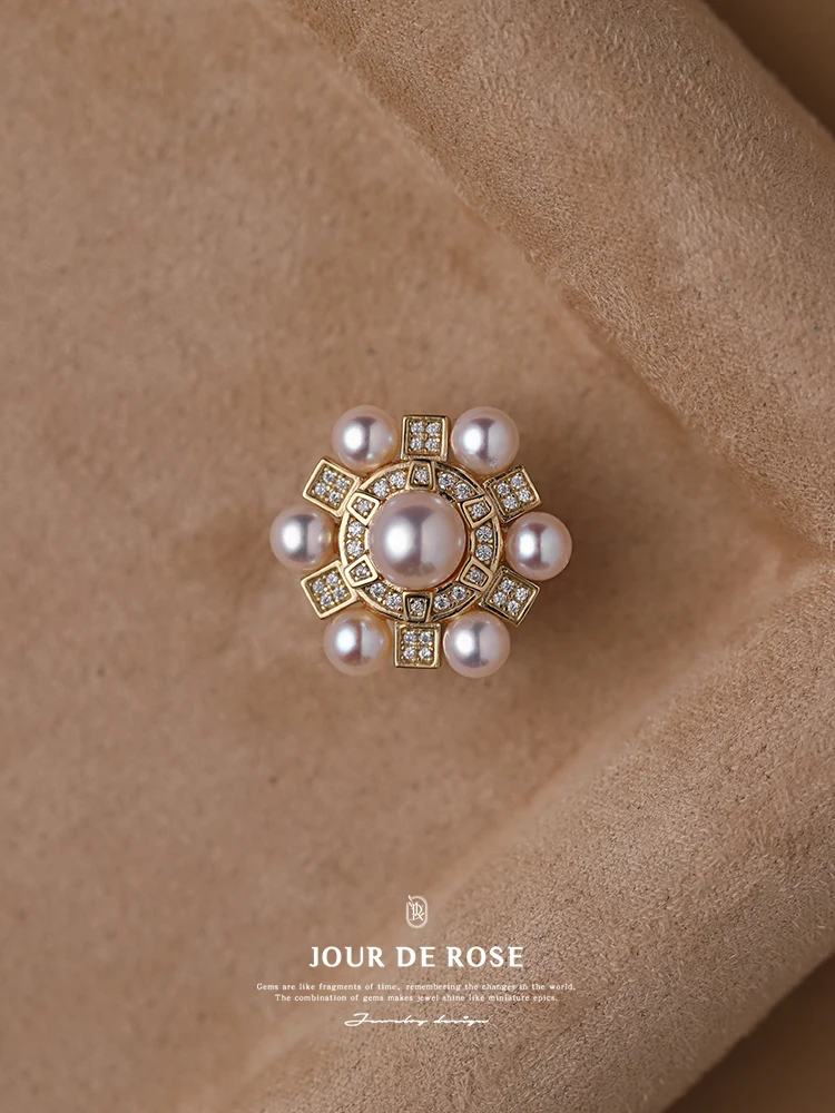 Женская Винтажная брошь Saiya из серебра пробы с натуральным пресноводным жемчугом