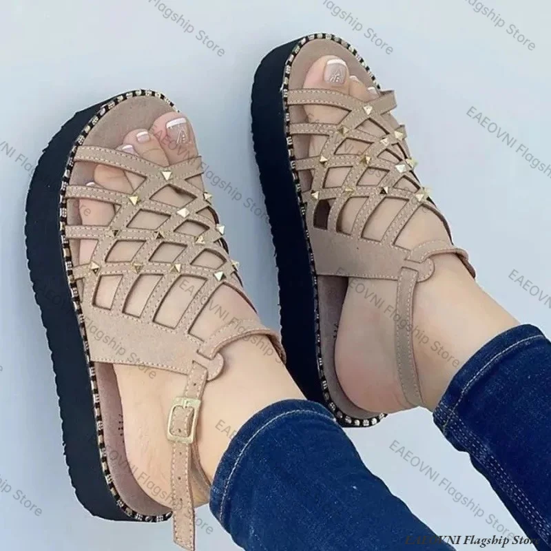 Plus Size Women's Shoes Summer 2023 New Comfort Casual Sport Sandals Women Beach Wedge Sandals Women Platform Roman Sandals