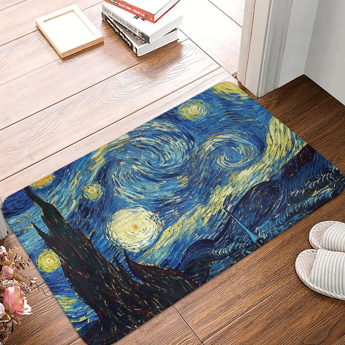 

Impressionism Art Non-slip Doormat Living Room Mat Vincent Starry Night Hallway Carpet Welcome Rug Home Decor