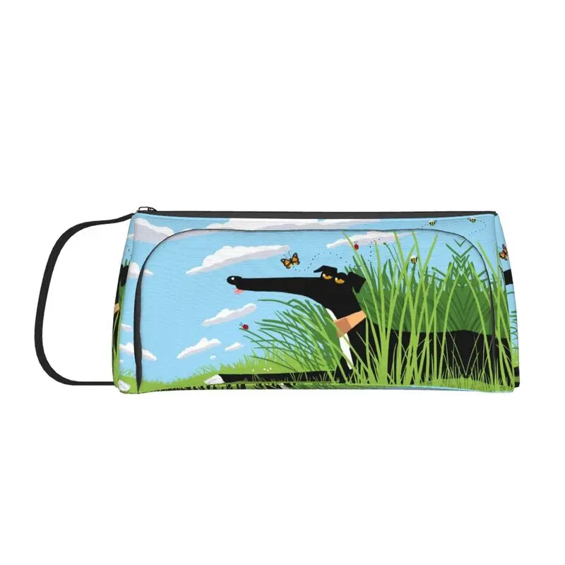 

Custom Greyhound Whippet Dog Pencil Cases Bags Boys Gilrs Large Capacity Cartoon Sighthound Pattern Pencil Pouch Student School