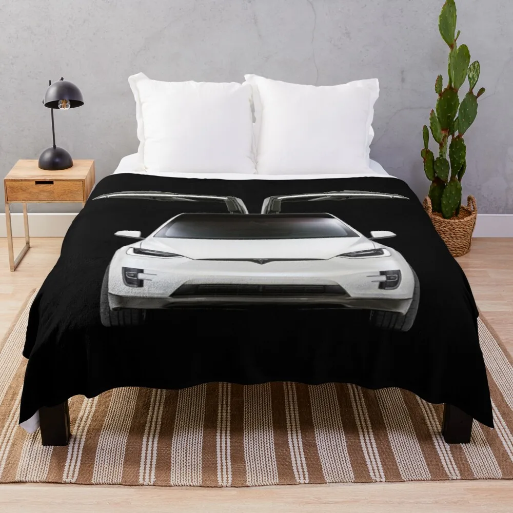 

Model X, Tesla Model X Throw Blanket tufting fleece bkanket Large knit plaid fashion sofa blankets
