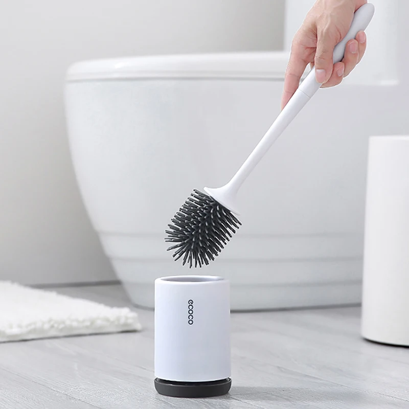 

Creative Silicone TPR Toilet Brush No Punch Shelf Holder Quick Drain Cleaning Brush Toilet Tool Home WC Bathroom Accessories Set