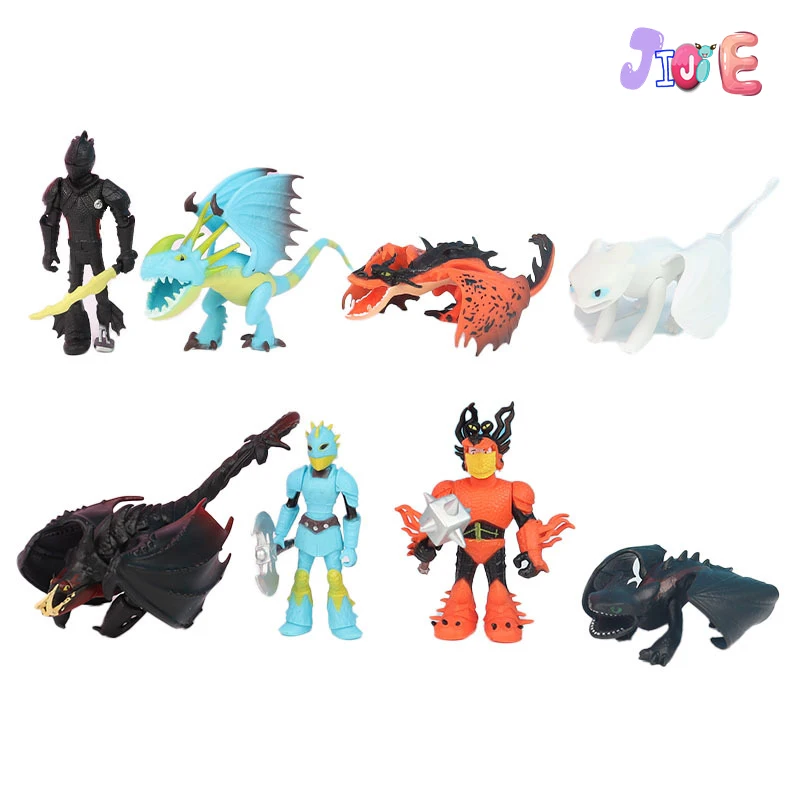 

How To Train Your Dragon The Hidden World Toothless Night Fury Hiccup Light Fury PVC Figures Toys Dolls 8pcs/set