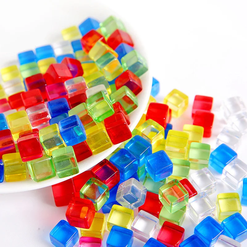 

10MM 50PCS Gem Block Cube Children Toys Puzzle Colorful Party Decoration Parent-Child Interactive Pirate Party Scavenger Hunt