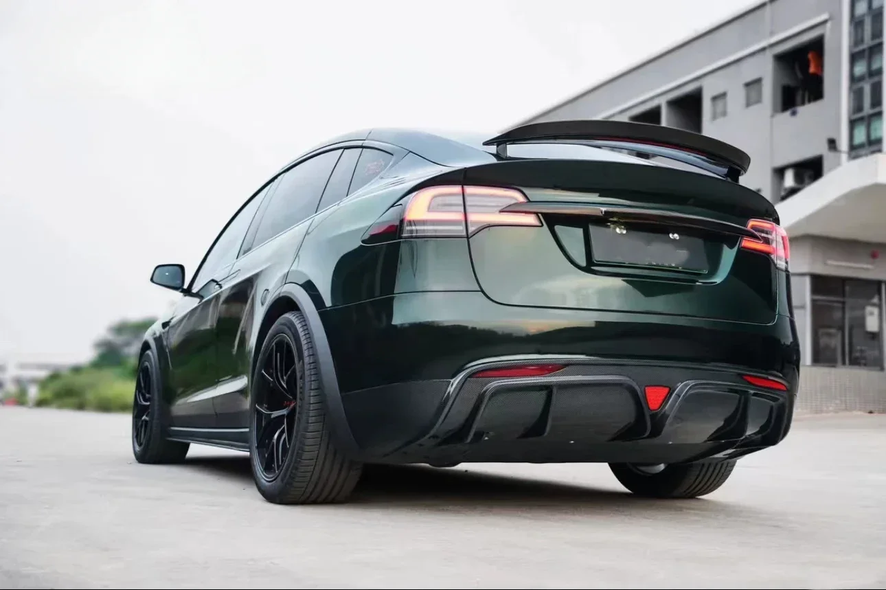 Комплект кузова для Tesla Model X 2023 передние губы из углеродного волокна боковые юбки