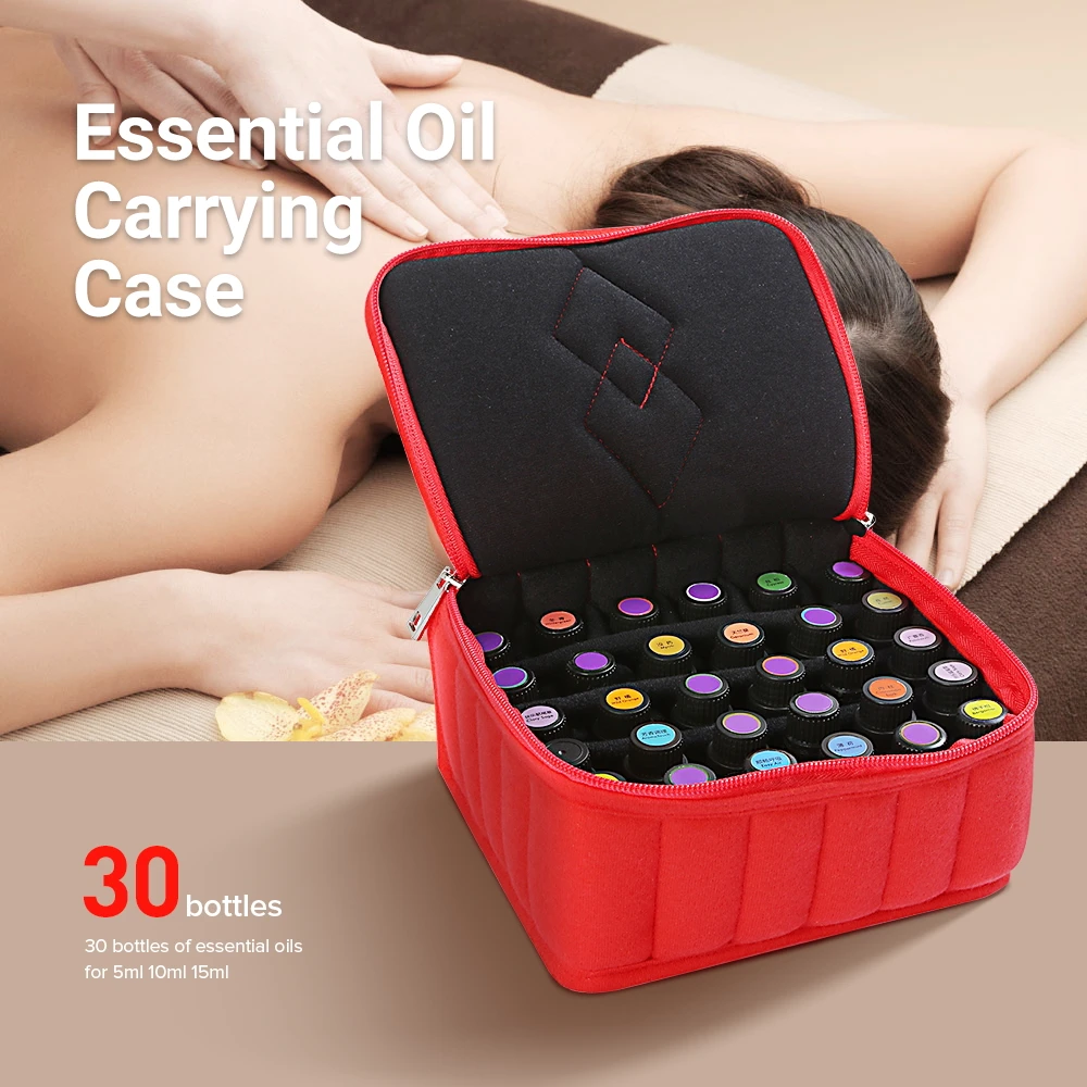 

Portable 30 Bottle 5/1015ml Essential Oil Storage Bag Cotton Carrying Holder Case Travel Nail Polish Organizer Storage Box Bags