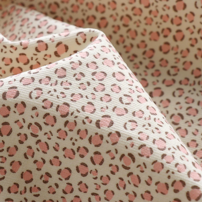 

Spring Autumn Pure Cotton Leopard Print Corduroy Fabric Cotton Fabric Coat Home Clothing Kids Clothing Fabric Sold By Half Meter