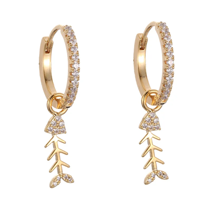 Серьги Fishbone дизайнерские красные французские простые серьги новые модные