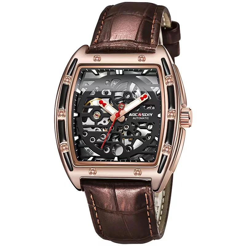

Reloj Hombre Men Watch Sports Watches Men Square Leather Watch Men Watches Luxury Waterproof Mechanical Wrist Watch Montre Homme