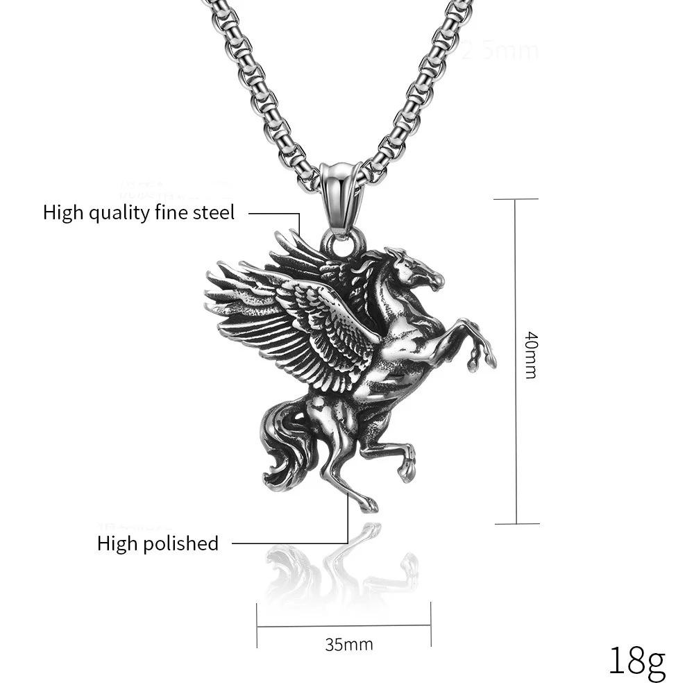 Винтажное греческая мифология мужское колье Pegasus ожерелье с подвеской в виде