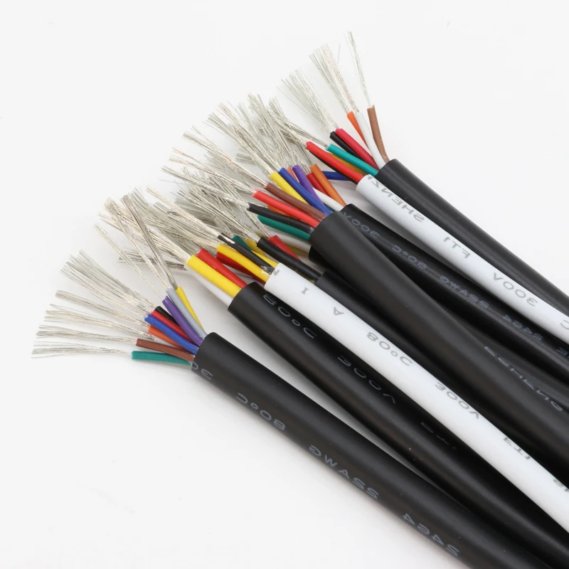 Фото UL2464 Многожильный оболочный провод 30-14AWG 10 9 8 7 6 5 4 3 2 ядра Канальный аудиоизолированный медный кабель Провод управления сигналом 2-10 м №5