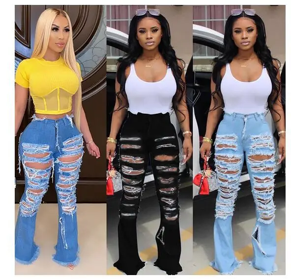 

Джинсы женские рваные с вырезами, повседневные брюки из денима, уличная одежда для подруг с дырками, Стрейчевые джинсы с высокой талией