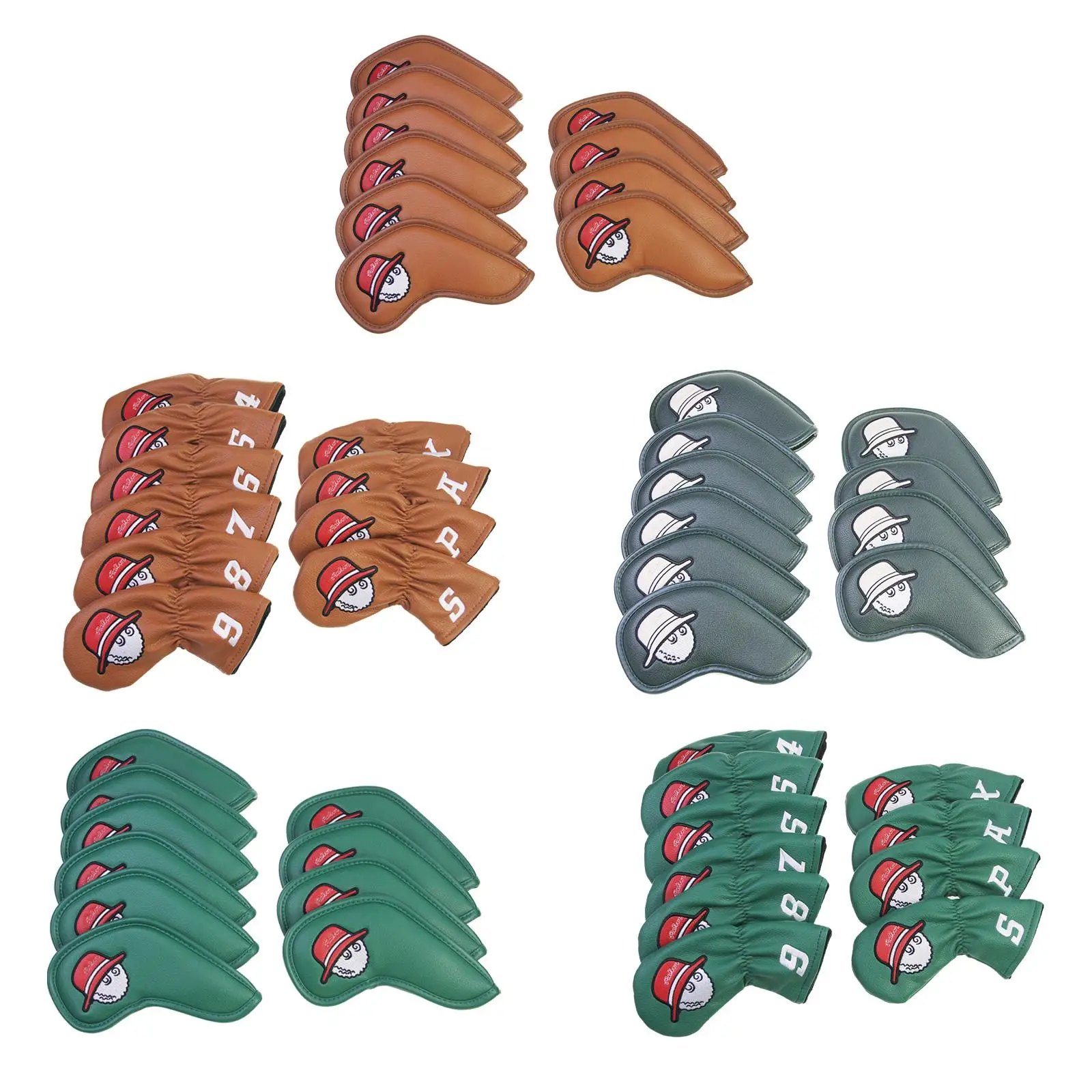 

10 Pieces Golf Iron Covers Set Golf Club Head Cover Golf Wedges Headcovers for Club Shaft