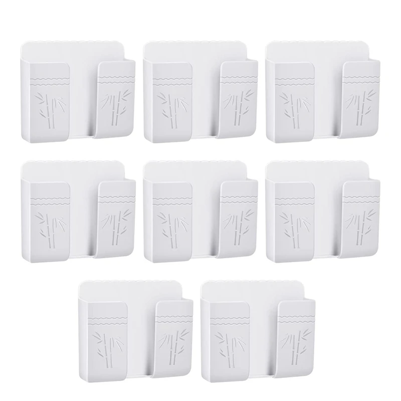 

8 PCS Wall Mount Mobile Phone Plug Holder Self-Adhesive Cell Phone Charging Brackets Holders For Bedside Wall