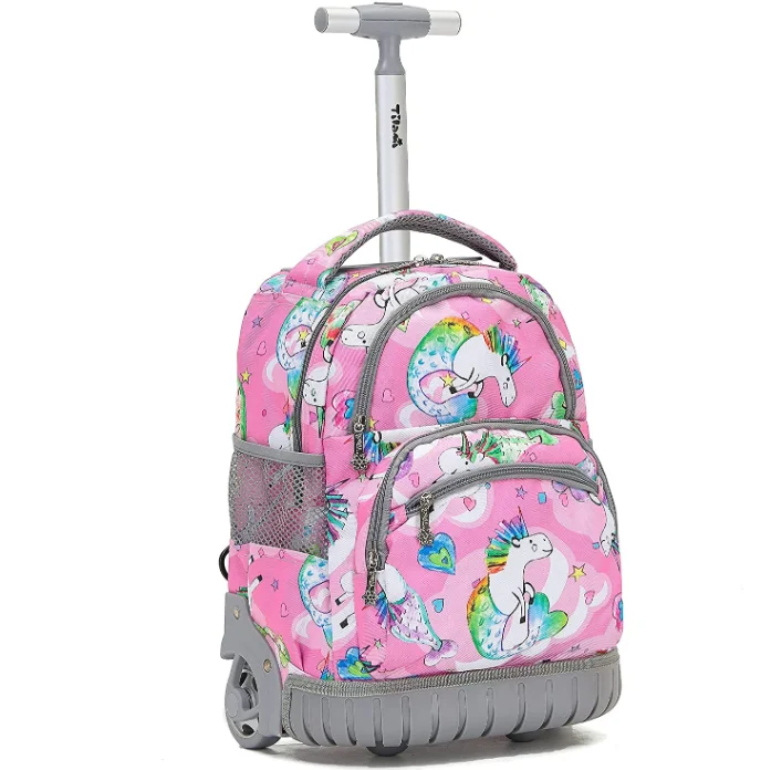 Children Rolling Backpack 16 inch Set 3 in 1 with Lunch Bag  Pencil Case for Girls Kids Travel Trolley Rolling Luggage Suitcase