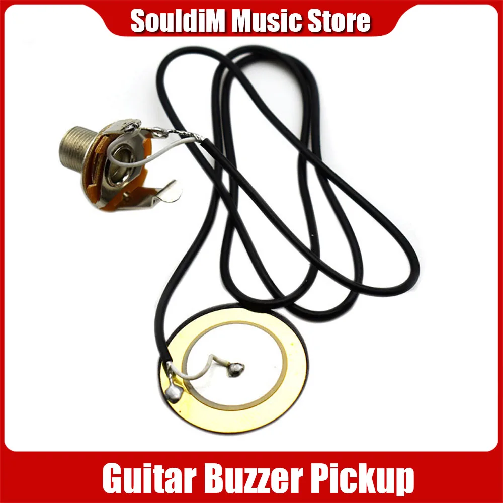 

Buzzer Guitar Pickup Transducer Prewired with 6.35mm Output for Acoustic Guitar Ukulele Cigar Box Guitar